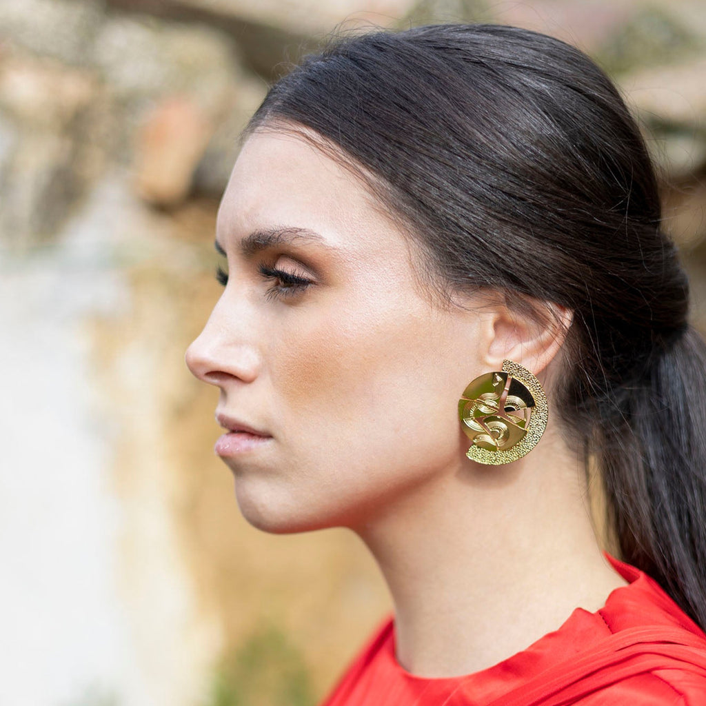 Aretes largos SAN JOAQUÍN tejido – Misia store